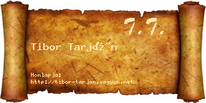 Tibor Tarján névjegykártya